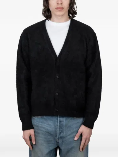 Stein Brushed-knit Cardigan In Black