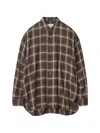 Stein Check-pattern Oversized Shirt In Brown