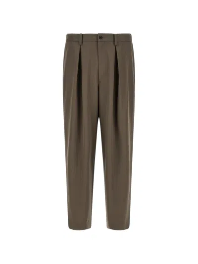 Stein Easy Pleated Wide-leg Trousers In Brown