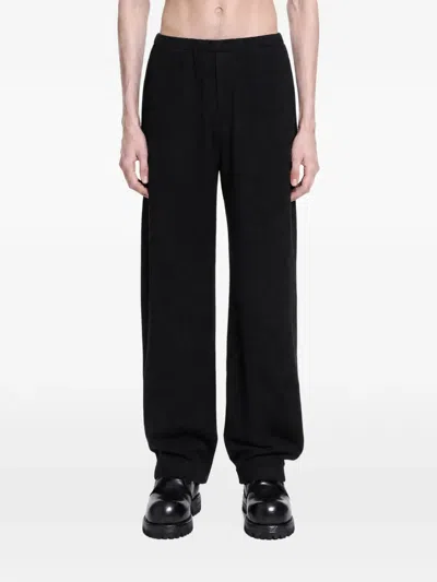 Stein Fleece-texture Track Pants In Black