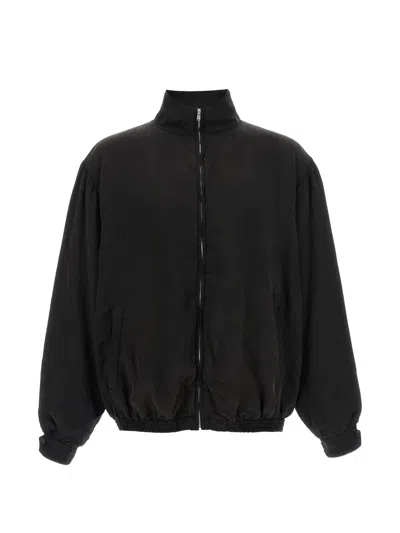 Stein High-neck Zip-up Bomber Jacket In Black