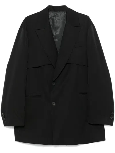 Stein Layered-design Short Coat In Black