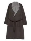 Stein Wendbarer Mantel Mit Fallendem Revers In Gray