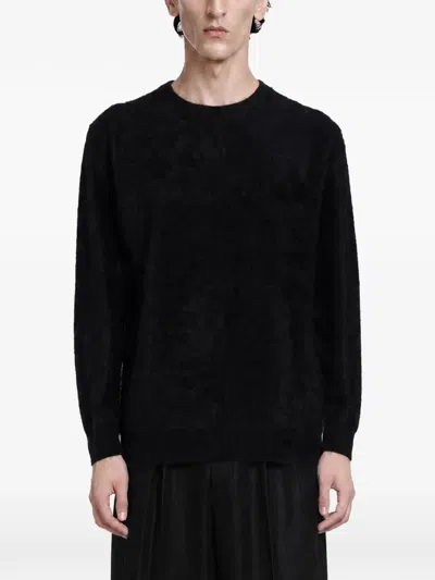 Stein Shaggy Cashmere Sweater In Black