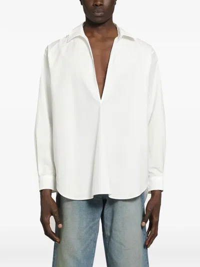 Stein Suvin Cotton Oversized Shirt In White