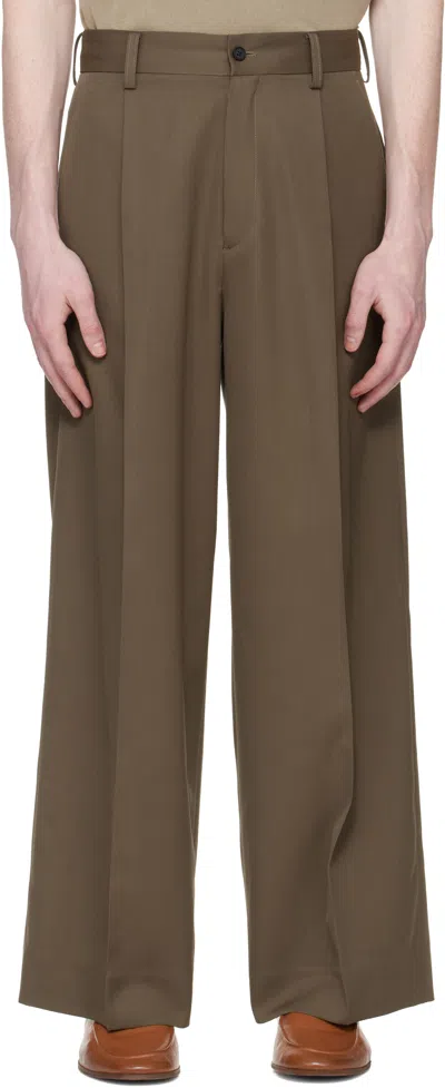 Stein Taupe Extra Wide Trousers In Brown