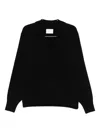 Stein V-neck Collared Sweater In Black