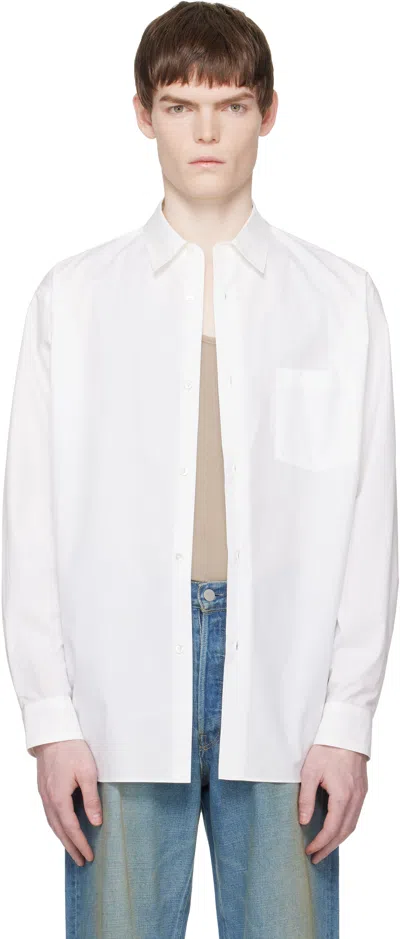 Stein White Suvin Cotton Oversized Regular Collar Shirt