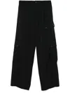 Stein Wide-leg Cargo Pants In Black
