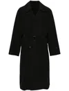 Stein Windproof Double-breasted Trench Coat In Black