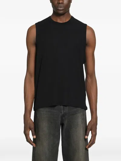 Stein Wool Tank Top In Black