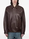 Stein Zip-up Leather Jacket In Brown