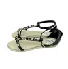 Stele Jeweled Rhinestones Patent Leather Sandals In Black In Black