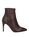 Stele Woman Ankle Boots Cocoa Size 10 Soft Leather In Brown