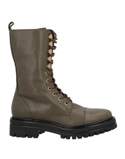 Stele Woman Ankle Boots Military Green Size 11 Calfskin