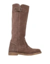 Stele Woman Knee Boots Khaki Size 10 Soft Leather In Beige