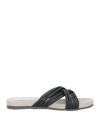 Stele Woman Sandals Black Size 8 Soft Leather In Black