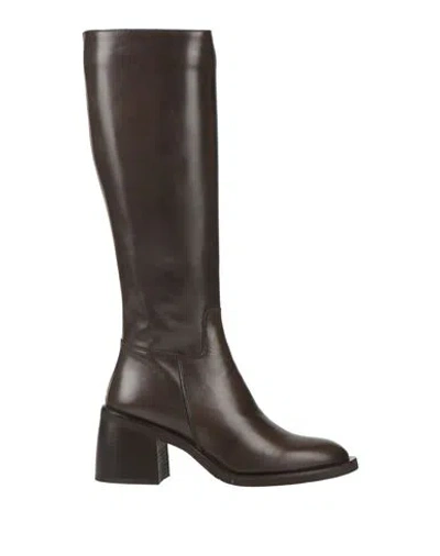 Stelio Malori Woman Boot Dark Brown Size 8 Leather