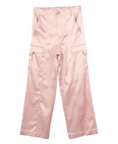 Stella 88 Kids' Big Girls Satin Cargo Pant In Blush