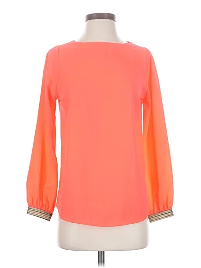 Pre-owned Stella & Dot 3/4 Sleeve Blouse In Orange