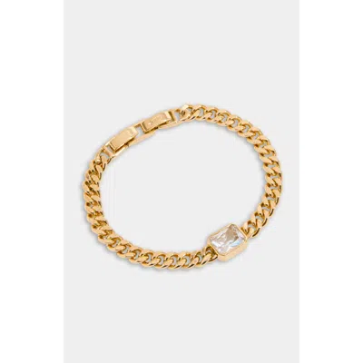 Stella & Dot Bezel Station Curb Chain Bracelet In Neutral