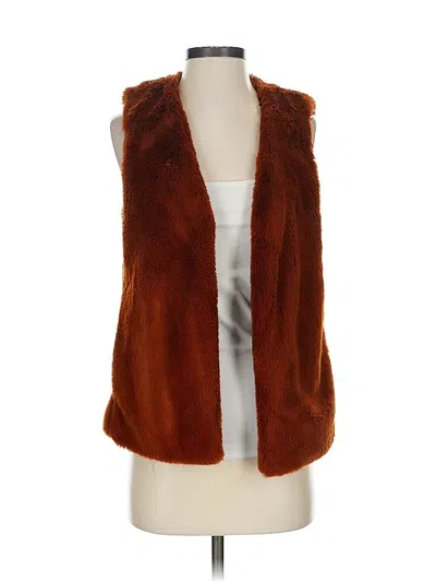 Pre-owned Stella & Dot Faux Fur Vest In Brown