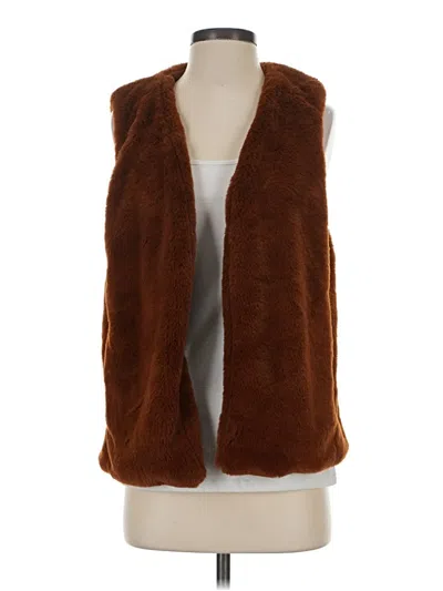 Pre-owned Stella & Dot Faux Fur Vest In Brown