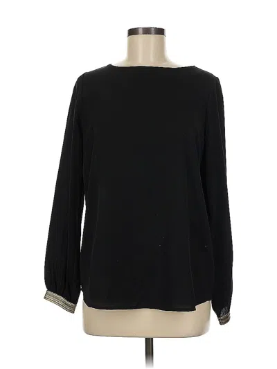 Pre-owned Stella & Dot Long Sleeve Blouse In Black