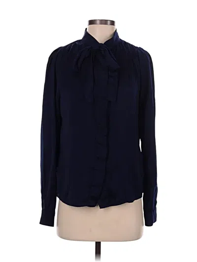 Pre-owned Stella & Dot Long Sleeve Blouse In Blue