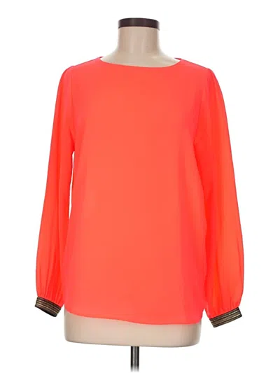Pre-owned Stella & Dot Long Sleeve Blouse In Orange