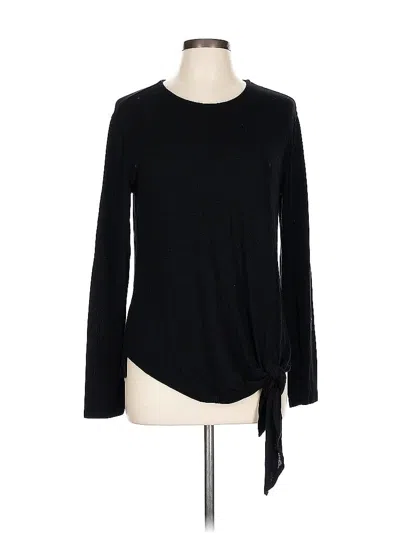Pre-owned Stella & Dot Long Sleeve Top Black Crew Neck Tops