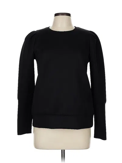 Pre-owned Stella & Dot Long Sleeve Top Black Crew Neck Tops