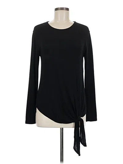 Pre-owned Stella & Dot Long Sleeve Top Black Keyhole Neckline Tops