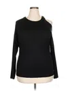 Stella & Dot Long Sleeve Top Black One Shoulder Neckline Tops In Black