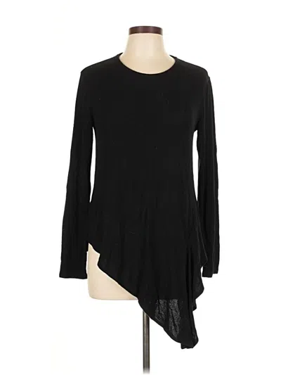 Pre-owned Stella & Dot Long Sleeve Top Black One Shoulder Neckline Tops