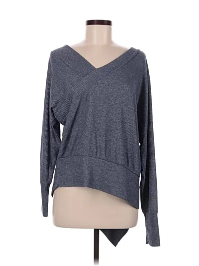 Pre-owned Stella & Dot Long Sleeve Top Gray V Neck Tops