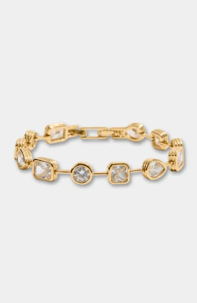 Stella & Dot Naomie Bezel Set Tennis Bracelet In Pink