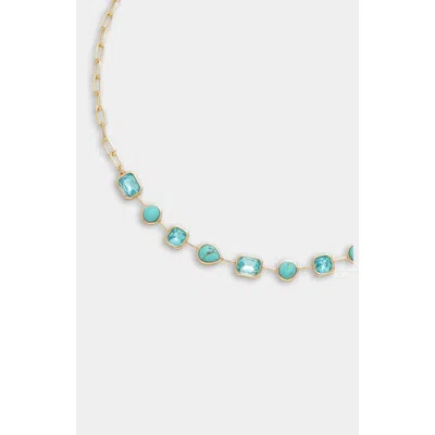 Stella & Dot Naomie Paperclip Tennis Necklace In Metallic