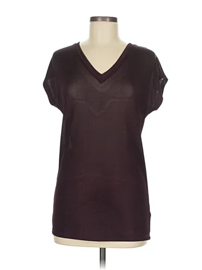 Pre-owned Stella & Dot Short Sleeve Top Burgundy V Neck Tops