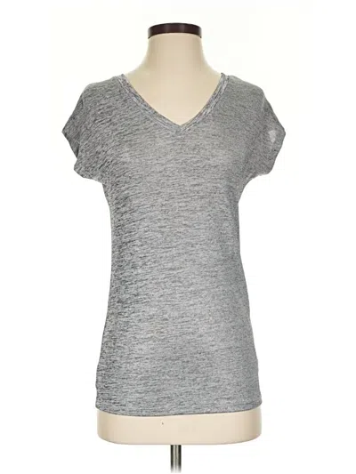 Pre-owned Stella & Dot Short Sleeve Top Gray V-neck Tops