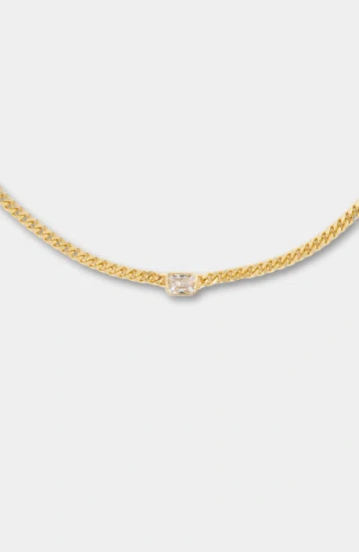 Stella & Dot Small Bezel Station  Curb Chain Necklace In Red