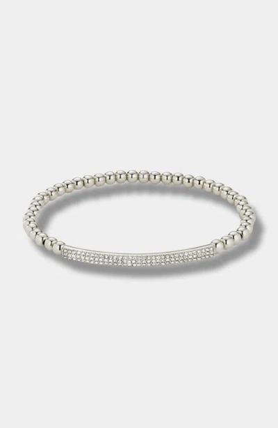 Stella & Dot Tribute Beaded Stretch Bracelet With Pave Bar In Yellow