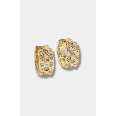 Stella & Dot Vivienne Reversible Pave Hinged Huggie Earrings In Pattern