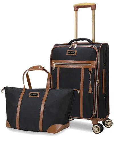 Stella Blanc Luxe 2pc Softside Carry-on & Tote In Black