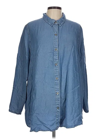 Pre-owned Stella Carakasi 3/4 Sleeve Button Down Shirt In Blue