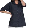 Stella Carakasi Attitude Shirt In Black Yarn Dye Stripe In Multi