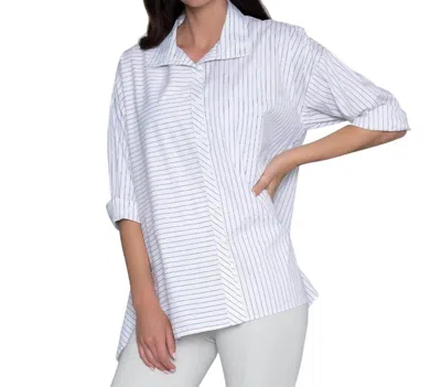 Stella Carakasi Attitude Shirt In White Yarn Dye Stripe