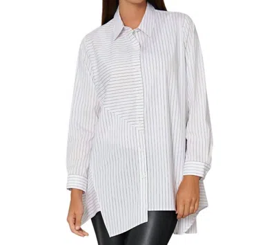 Stella Carakasi Crossroads Tunic In White Yarn Dye Stripe In Multi