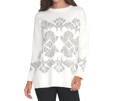 Stella Carakasi Eye Candy Sweater In Ivory/ Light Gray In White