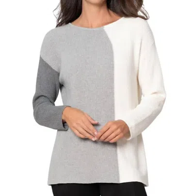 Stella Carakasi Modern Mix Sweater In Dark Gray/light Gray/ivory In Multi